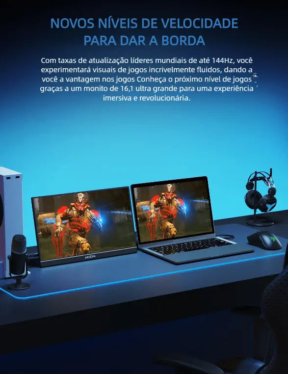 Arzopa Z1FC 144hz Monitor Gamer - 16.1 polegadas 100%sRGB IPS FHD - ARZOPA/BR
