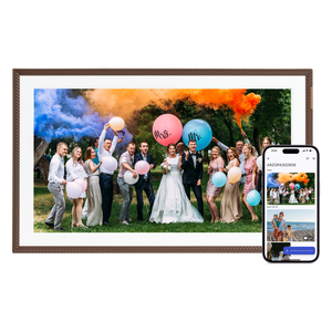 ARZOPA D15 15.6” WiFi Porta-Retrato Digital | Design Retro Marrom e Tela Anti-Reflexo