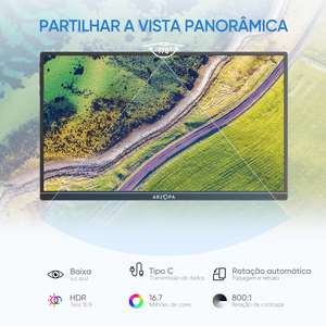 Arzopa A1S Ultrafino Monitor Portátil | 14” FHD 1080P - ARZOPA/BR