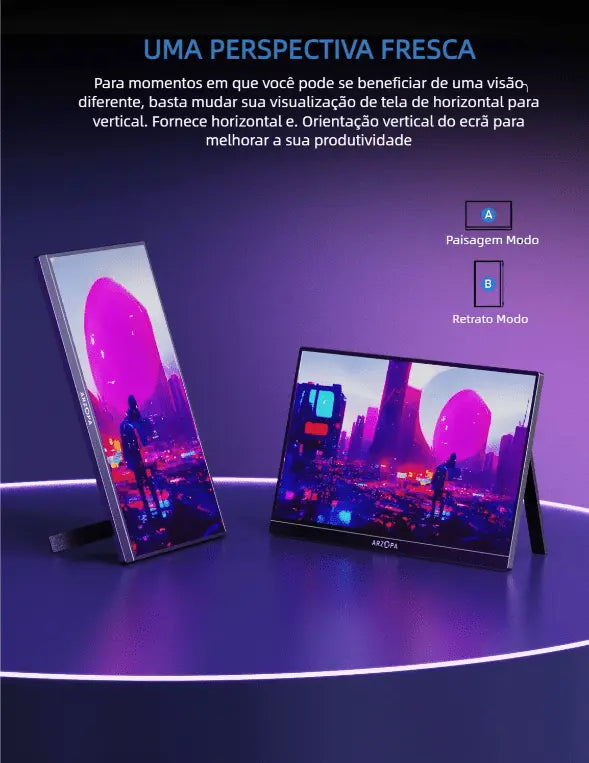 144hz Monitor Portátil Gamer Arzopa Z1FC - 16,1 polegadas 100%sRGB