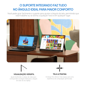 Arzopa A1 Monitor Portátil Trabalho | 15.6” FHD, 1080P, IPS, 60Hz, Mini - HDMI/USB - C - ARZOPA/BR