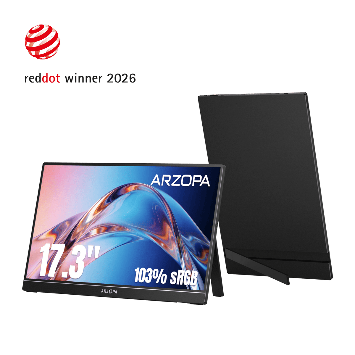 Arzopa A1M 17,3'' Ultrafino Monitor Portátil - 1080P FHD, IPS Tela Extendida - ARZOPA/BR