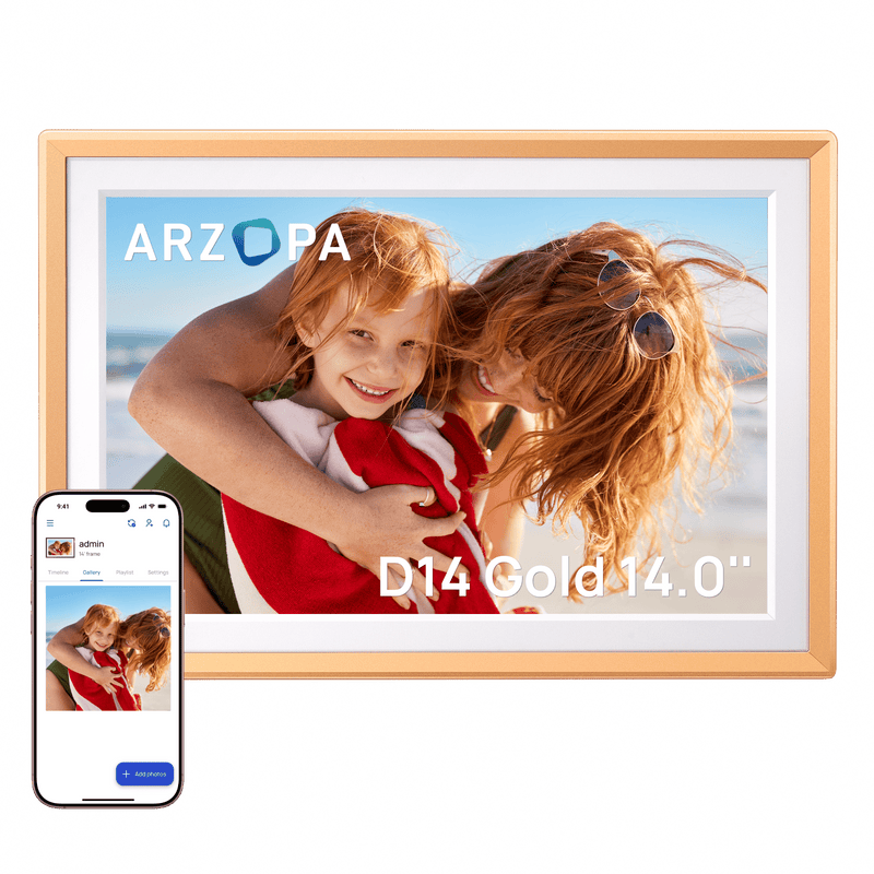 Arzopa D14 Champanhe Dourado WiFi Porta - retratos Digital - ARZOPA/BR