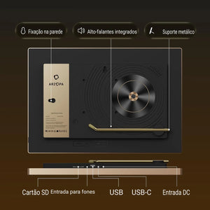 Arzopa D14 Pro 14" 2K Porta-Retrato Digital Inteligente Wi-Fi - ARZOPA/BR