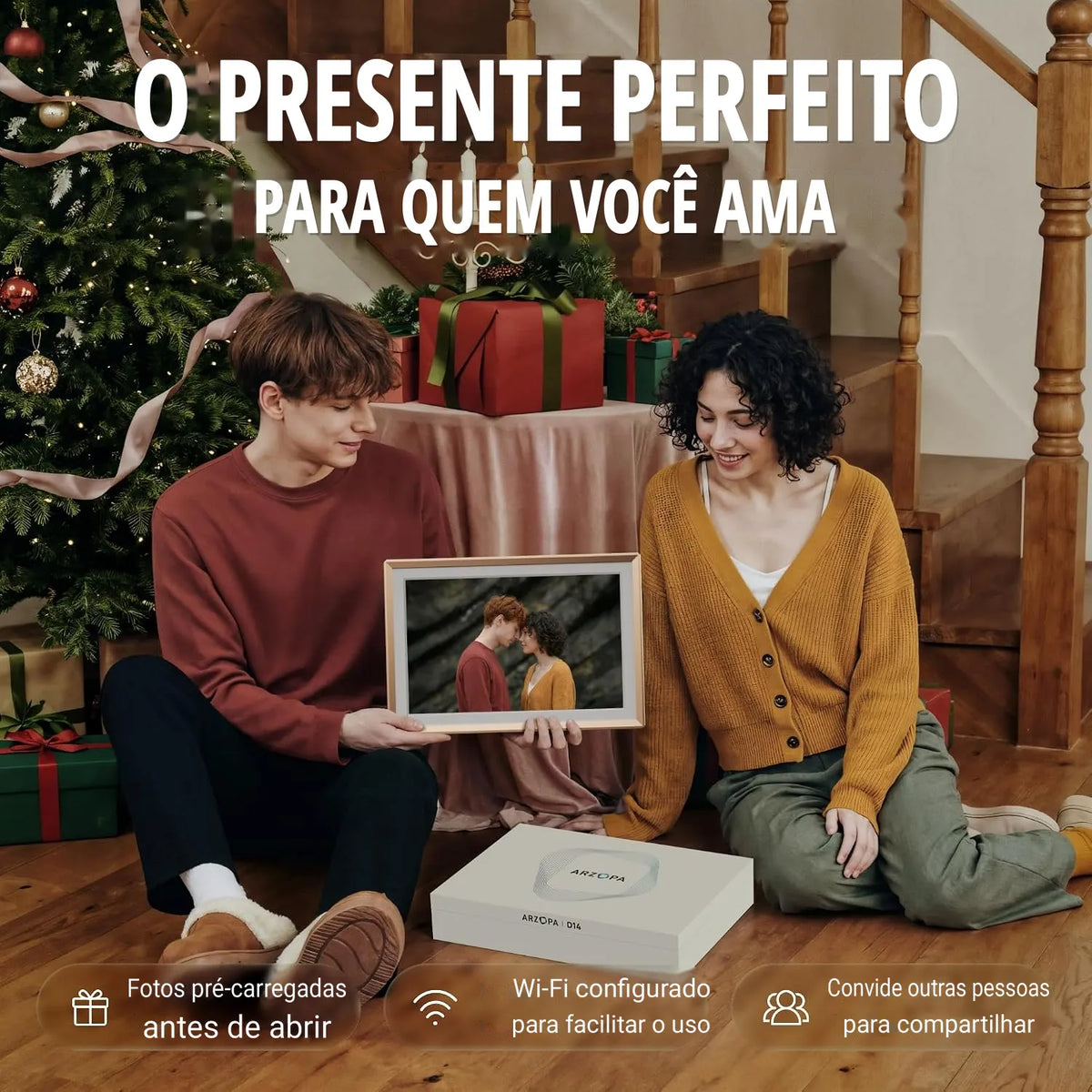Arzopa D14 Pro 14" 2K Porta-Retrato Digital Inteligente Wi-Fi - ARZOPA/BR