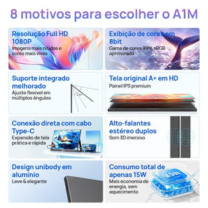 Arzopa A1M 17,3'' Ultrafino Monitor Portátil - 1080P FHD, IPS Tela Extendida - ARZOPA/BR