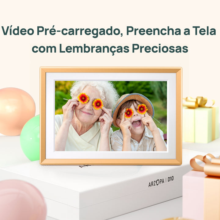 Arzopa D10 Champanhe Dourado WiFi Porta Retrato Digital - ARZOPA/BR