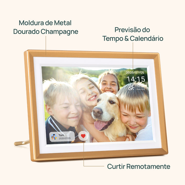 Arzopa D10 Champanhe Dourado WiFi Porta Retrato Digital - ARZOPA/BR