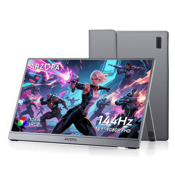Arzopa Z1FC 16.1'' 144hz IPS Cinza Monitor Portátil Gamer - Com Bolsa Brinde - ARZOPA/BR