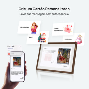 ARZOPA D15 15.6” WiFi Porta - Retrato Digital | Design Retro Marrom e Tela Anti - Reflexo - ARZOPA/BR