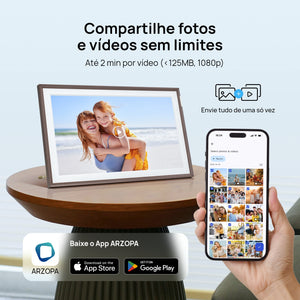 ARZOPA D15 15.6” WiFi Porta - Retrato Digital | Design Retro Marrom e Tela Anti - Reflexo - ARZOPA/BR