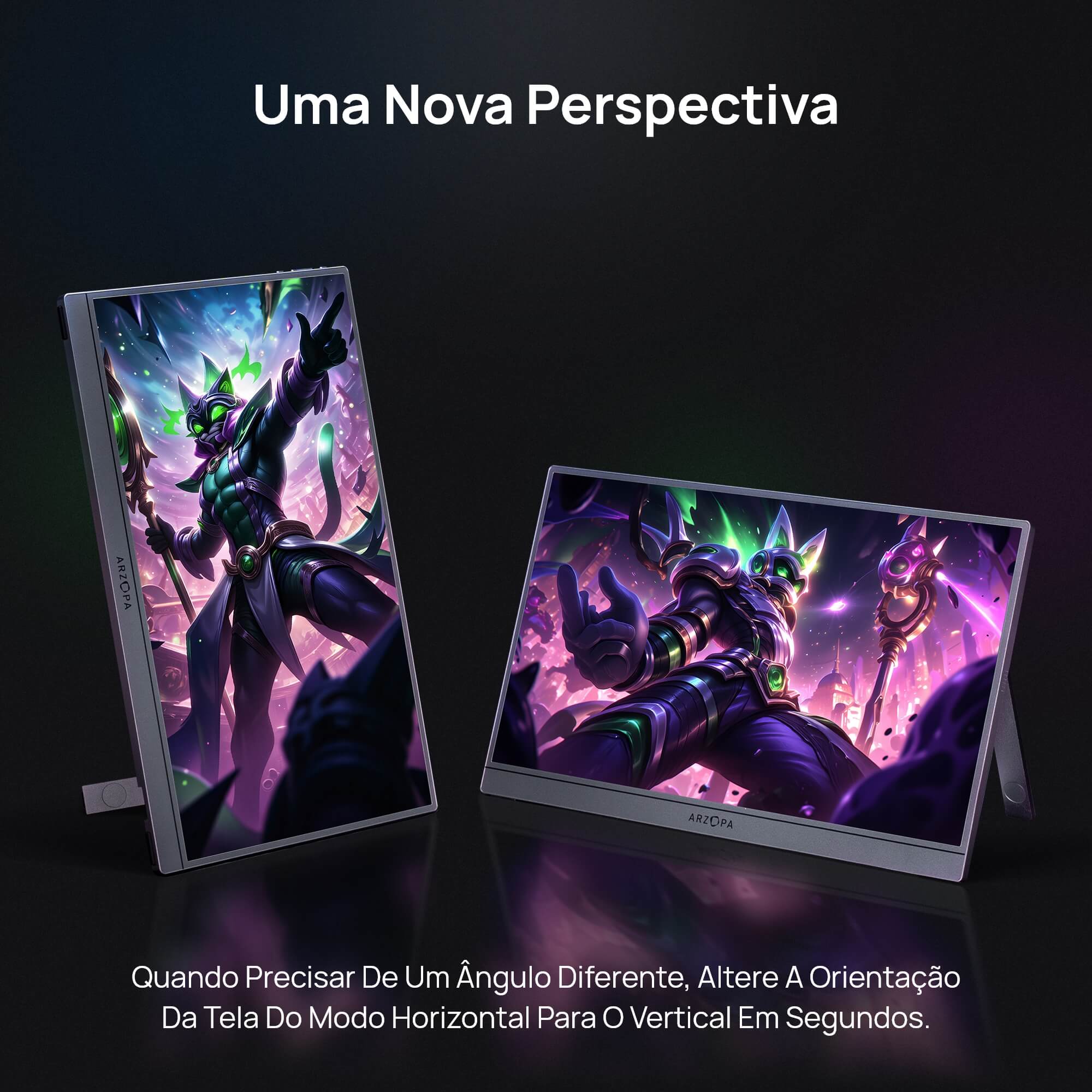 Novo Monitor Portátil Arzopa Z1FC Cinza Espacial 144Hz – 16,1