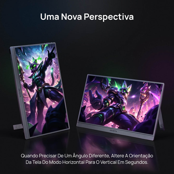 Arzopa Z1FC 16.1'' 144hz IPS Cinza Monitor Portátil Gamer - Com Bolsa Brinde - ARZOPA/BR
