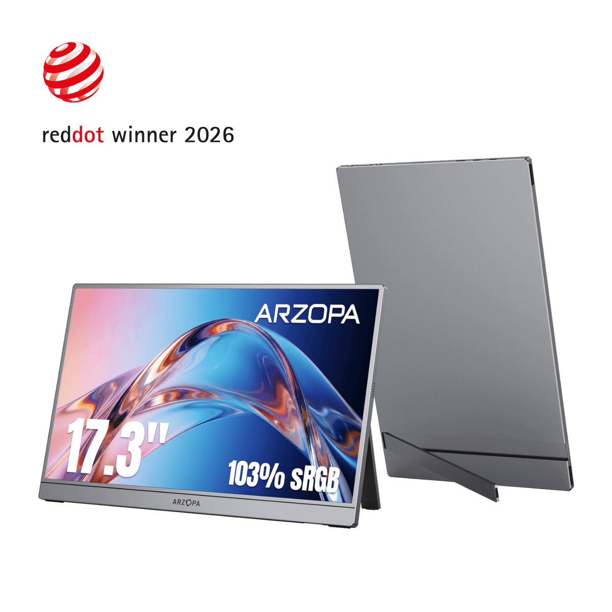 Arzopa A1M 17,3'' Ultrafino Monitor Portátil - 1080P FHD, IPS Tela Extendida - ARZOPA/BR