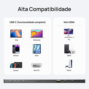 Arzopa A1M 17,3'' Ultrafino Monitor Portátil - 1080P FHD, IPS Tela Extendida - ARZOPA/BR