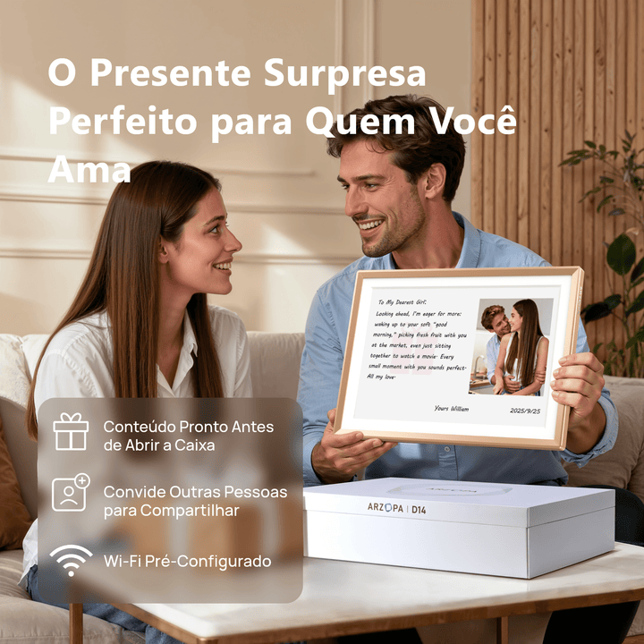Arzopa D14 Champanhe Dourado WiFi Porta - retratos Digital - ARZOPA/BR