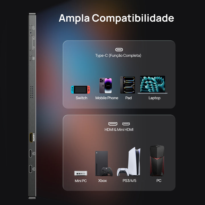 Arzopa Z1C Monitor Portátil - 16.1" Full HD 1080P Extensor de Monitor 100% sRGB - ARZOPA/BR