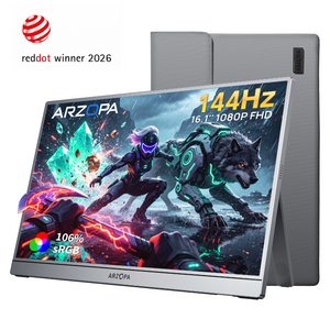 Arzopa Z1FC 16.1'' 144hz IPS Cinza Monitor Portátil Gamer - Com Bolsa Brinde - ARZOPA/BR