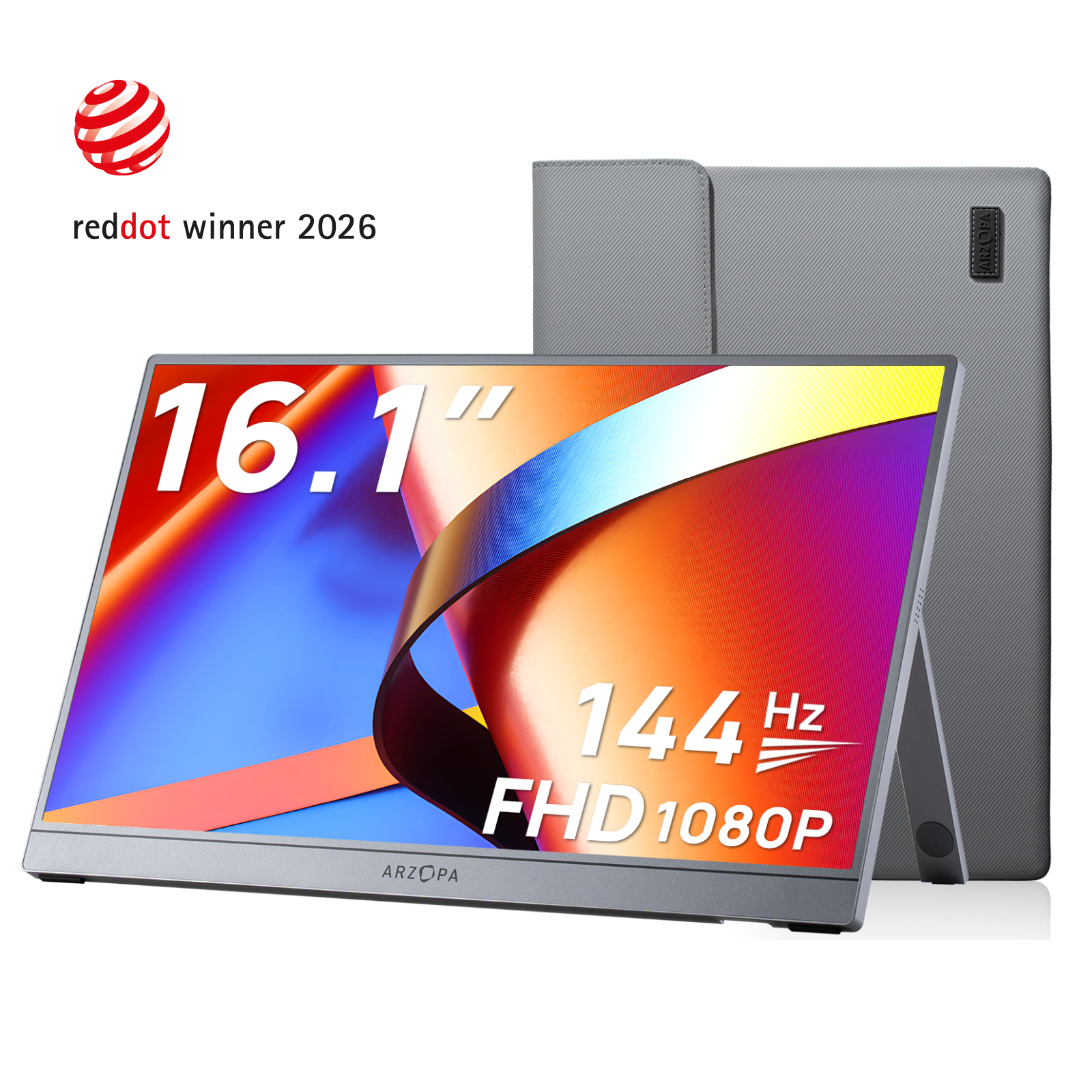 Arzopa Z1FC 16.1'' 144hz IPS Cinza Monitor Portátil Gamer - Com Bolsa Brinde - ARZOPA/BR