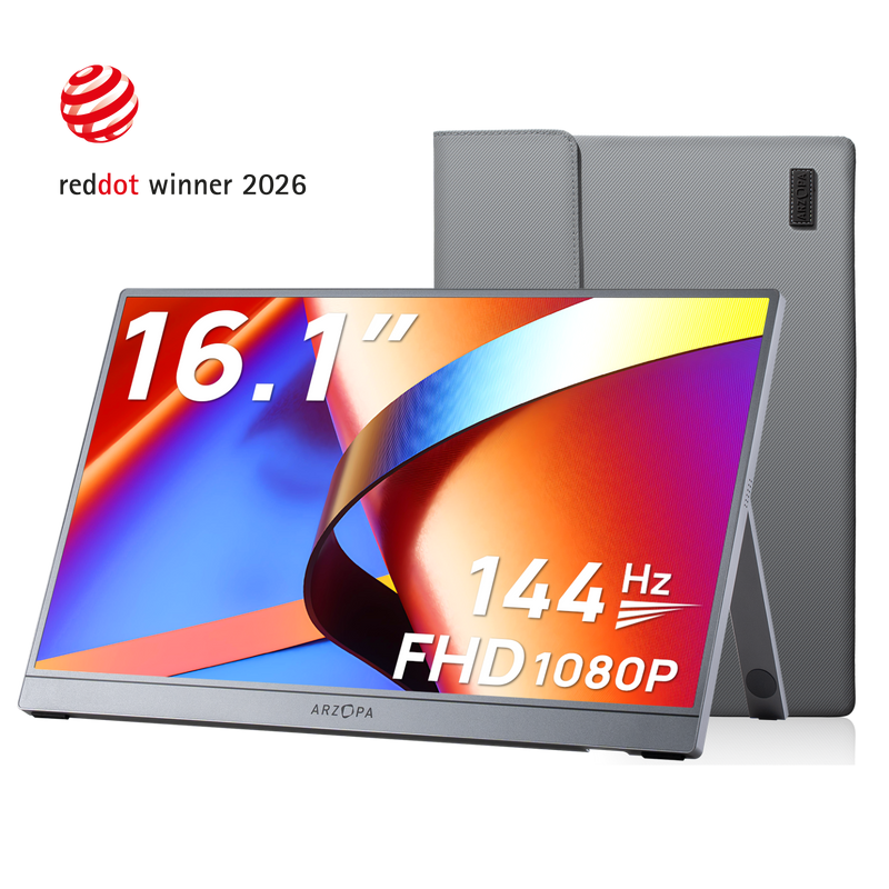 Arzopa Z1FC 16.1'' 144hz IPS Cinza Monitor Portátil Gamer - Com Bolsa Brinde - ARZOPA/BR