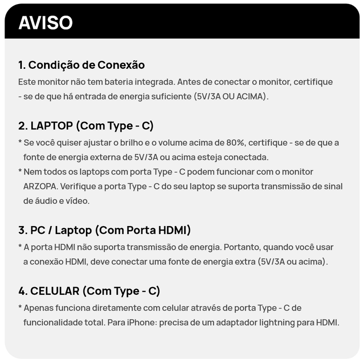 Arzopa Z1RC - 2,5K Monitor Portátil De 16 Polegadas QHD 500nits Com Tela IPS - ARZOPA/BR