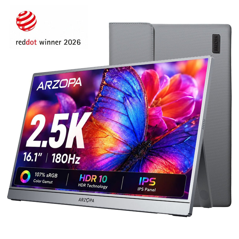 Arzopa Z3FC 16.1'' 180hz Monitor Portátil Gamer 2K QHD - Com Bolsa Brinde - ARZOPA/BR