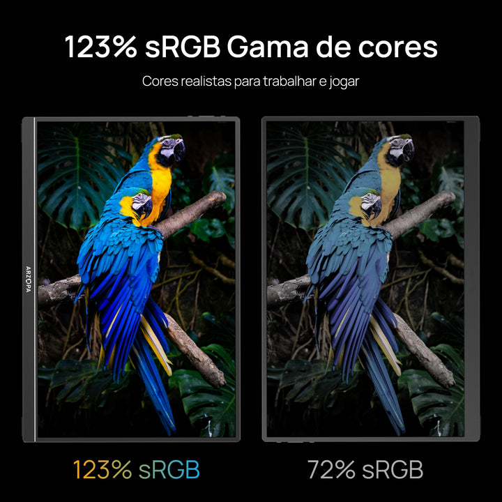 2,5K Monitor Portátil Arzopa Z1RC | 16'' Alta Brilho QHD Tela IPS ...