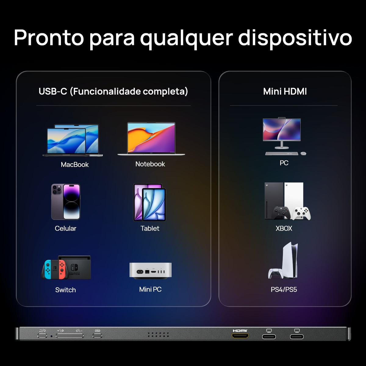 Arzopa Z1RC - 2,5K Monitor Portátil De 16 Polegadas QHD 500nits Com Tela IPS - ARZOPA/BR