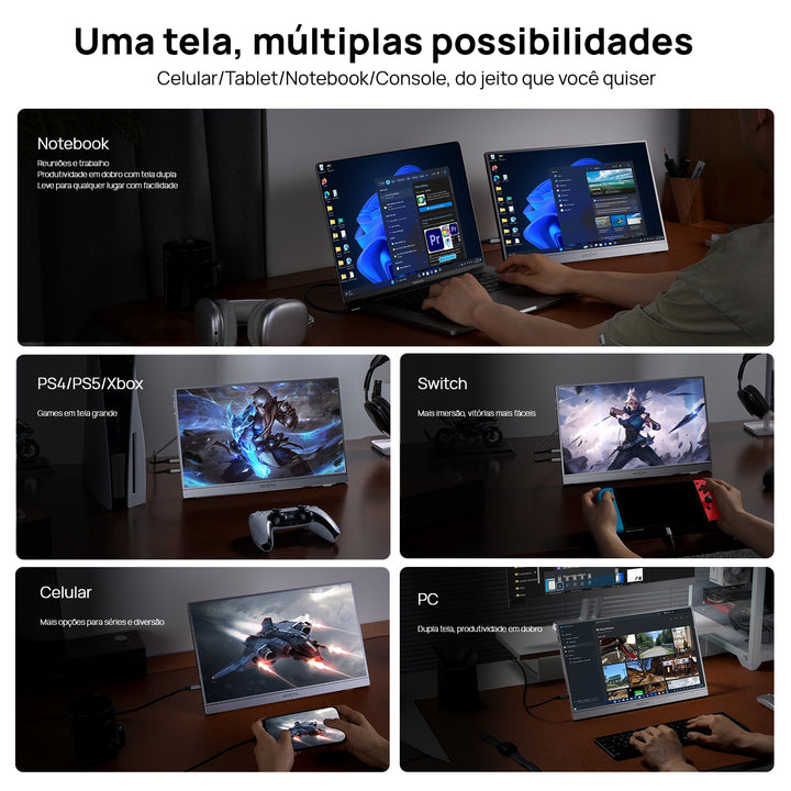 Arzopa Z3FC 16.1'' 180hz Monitor Portátil Gamer 2K QHD - Com Bolsa Brinde - ARZOPA/BR